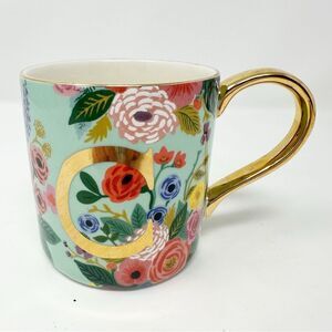 ANTHROPOLOGIE x‎ RIFLE PAPER CO MONOGRAM C FLORAL MUG